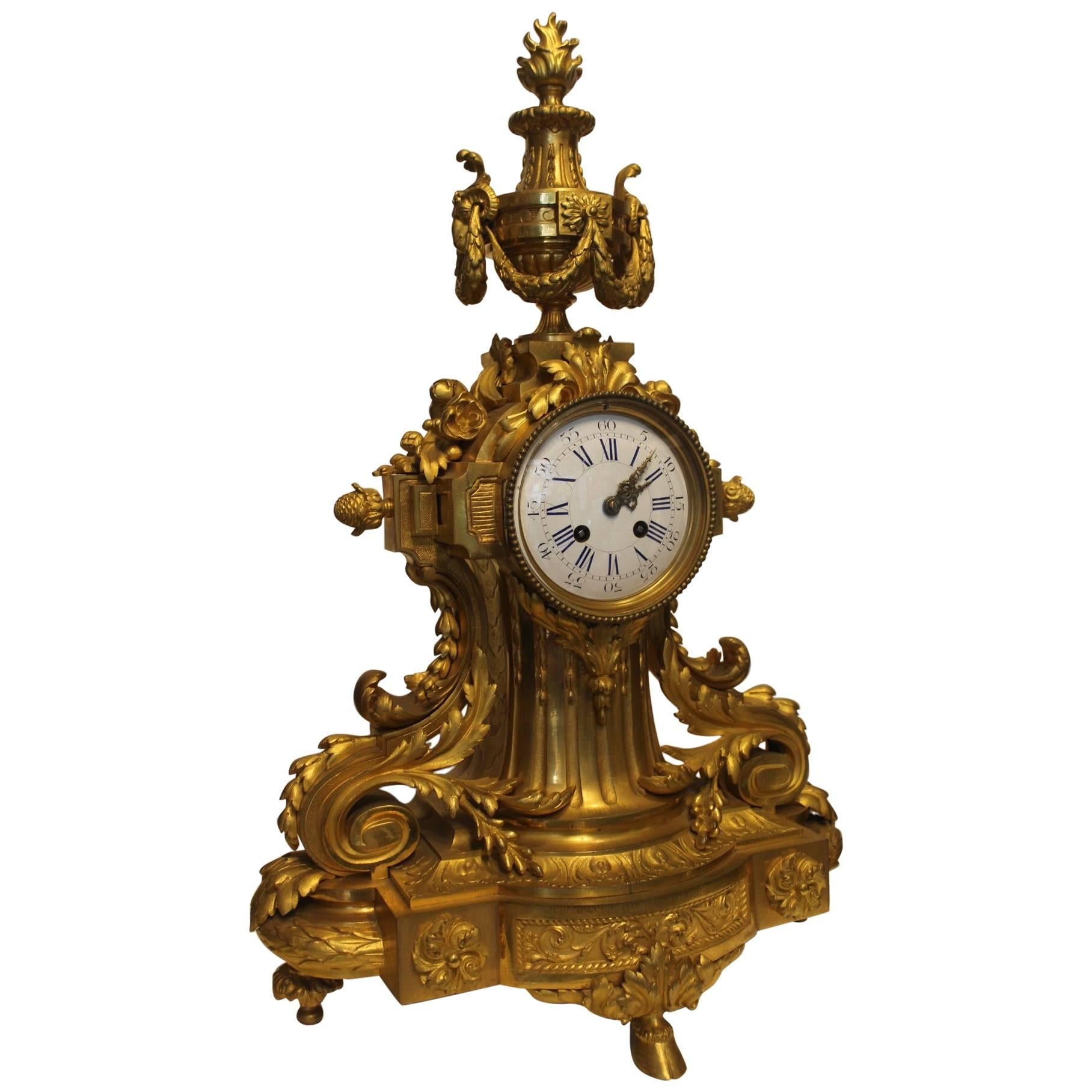 Mid-19th Century French Ormolu Mantel Clock For Sale