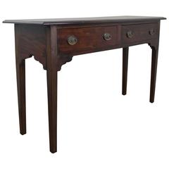 Antique English Walnut Two-Drawer Server