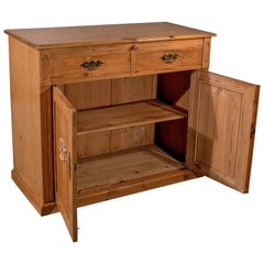 Antique French Pine Cabinet Cupboard, with Desk Slide, circa 1900