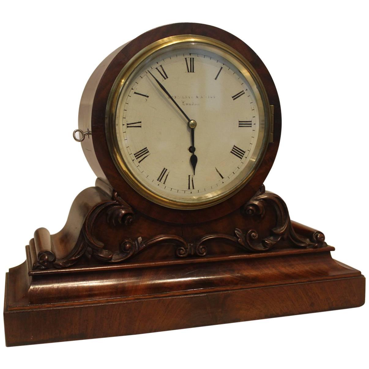 19th Century English Fusee Mantel Clock by Brockbank & Atkins For Sale