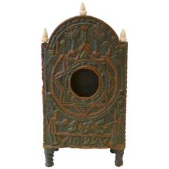 Antique Danish Folk Art Watch Holder, 18th Century