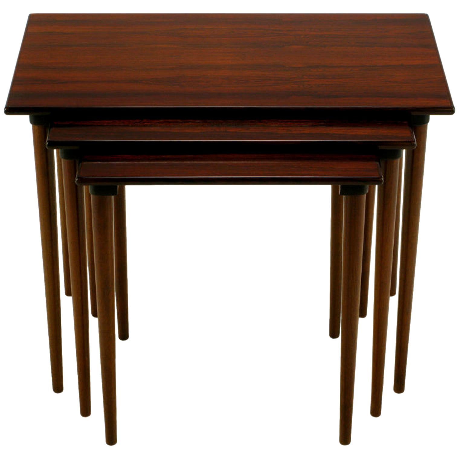 Set Of Three Rosewood Nesting Tables