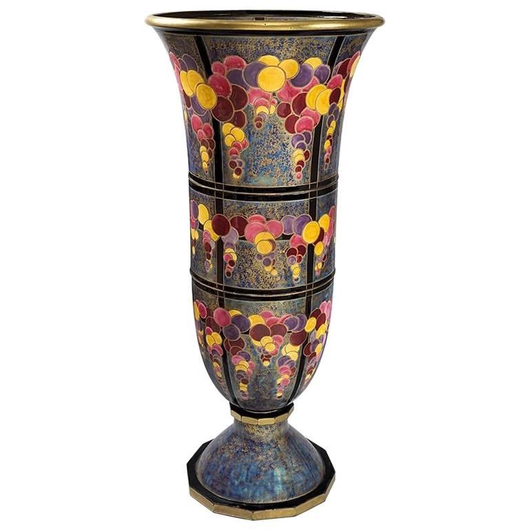 Monumental Ceramic Floor Vase by Odette Chatrousse-Heiligenstein