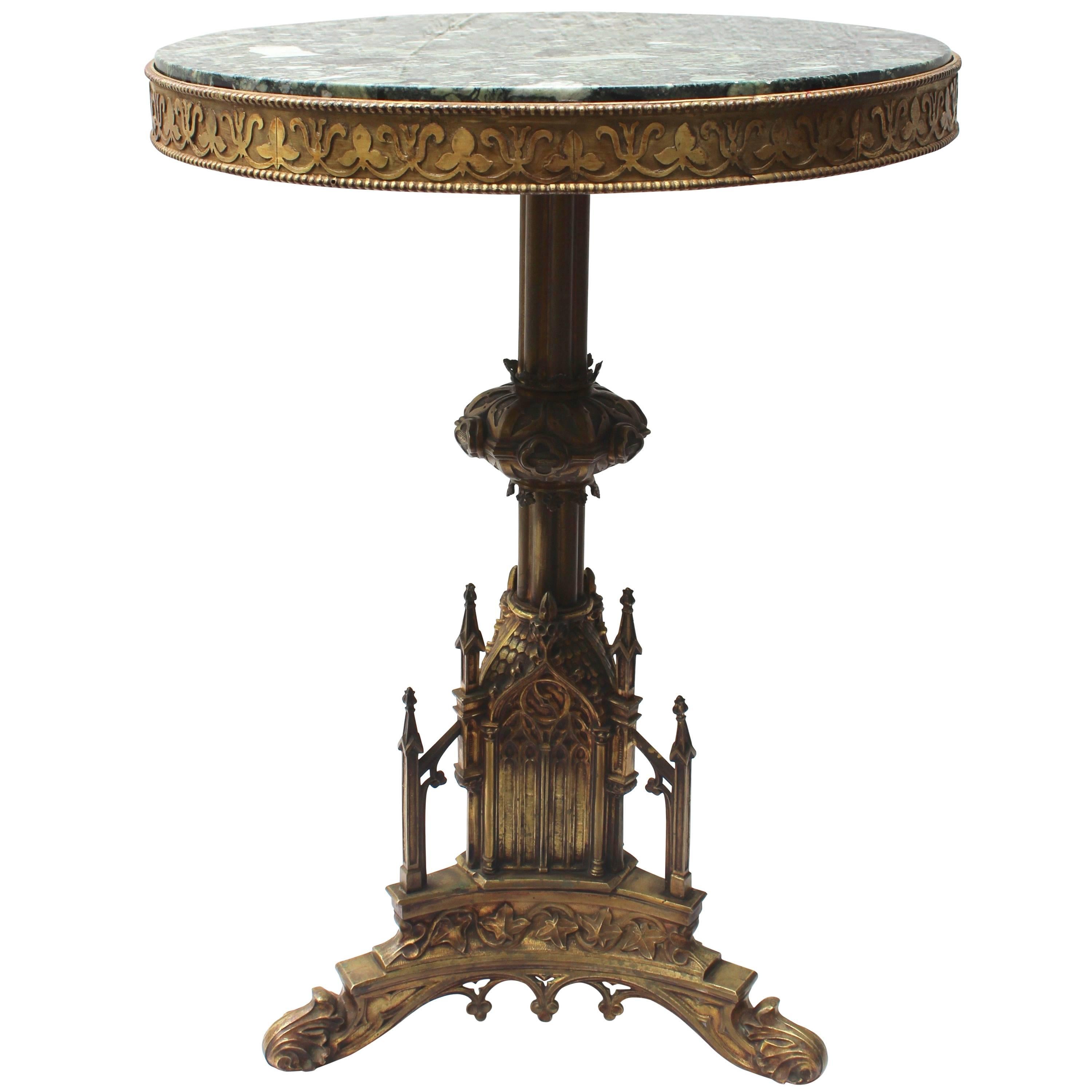 19th Century Bronze and Marble Table
