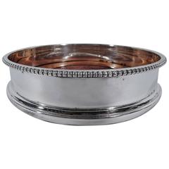Contemporary Sterling Silver Wine Bottle Coaster 1