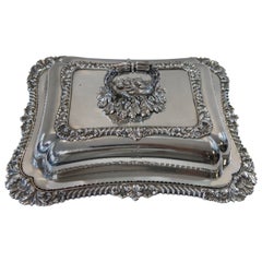 Georgian, Antique English, Sterling Silver Dish and Cover