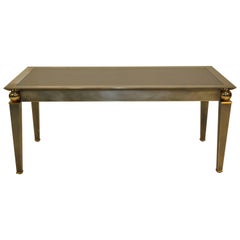 Spectacular Neoclassical Desk or Dining Table by Belgo Chrome, 1980s
