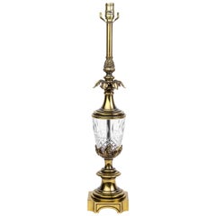 Luxe Hollywood Regency Brass and Cut Glass by Stiffel