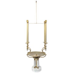 Vintage Brass Hardware and Marble Base Table Lamp by Tommi Parzinger