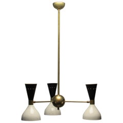 Italian Mid-Century Modern Stilnovo Style Three-Arm Articulating Chandelier 1