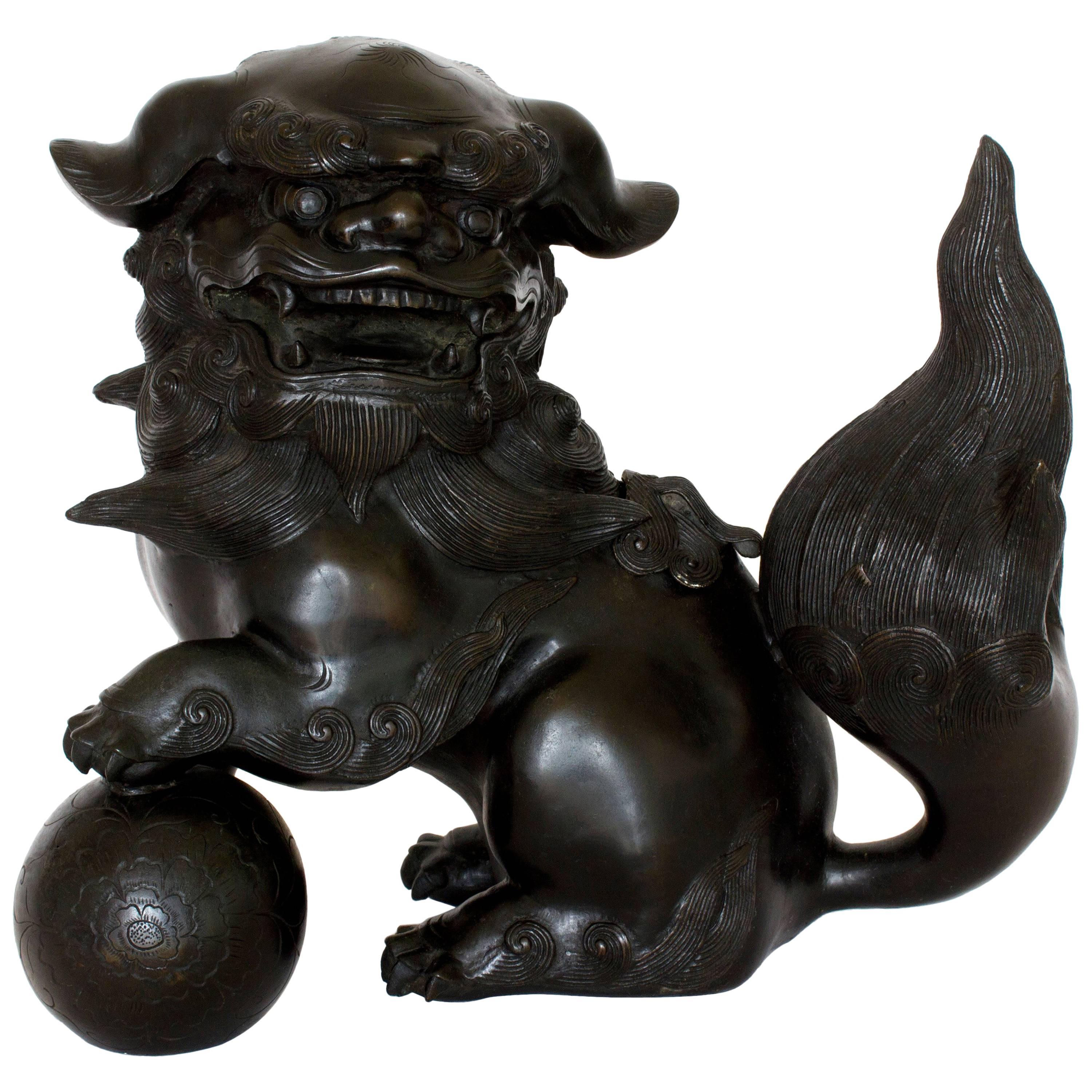 Big Japanese Bronze Shishi of 1920