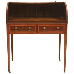 Vintage Small George III Mahogany Roll Top Desk