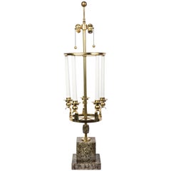 Brass Hardware and Faux Marble Base Table Lamp in the Style of Parzinger 11
