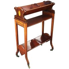 English Bookstand of Inlaid Mahogany from the Edwardian Era