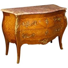 20th Century French Inlaid Dresser with Marble Top