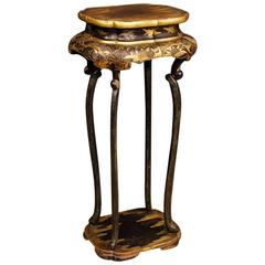 19th Century French Side Table Lacquered Chinoiserie in Wood