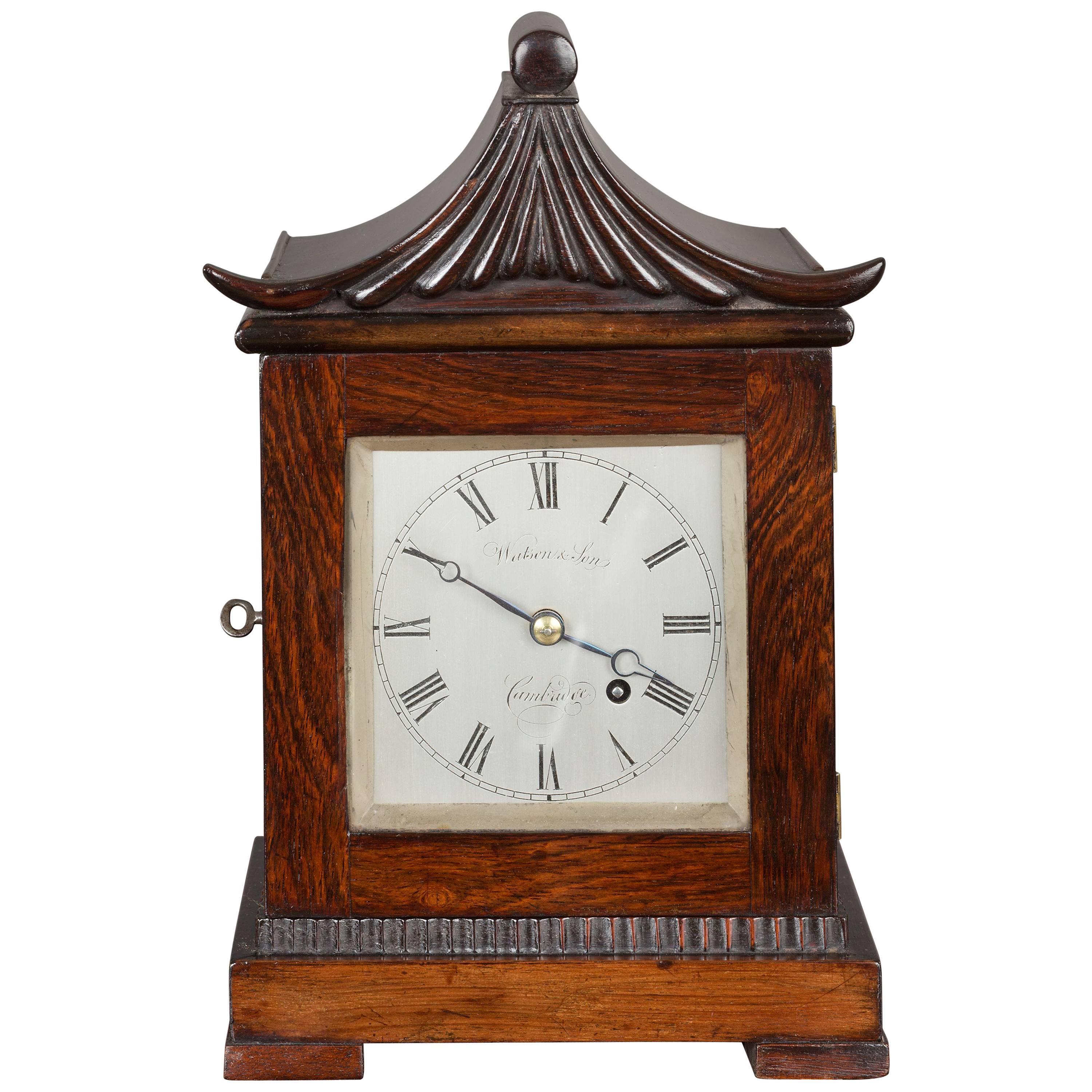 Georgian Mahogany Miniature Bracket Clock For Sale