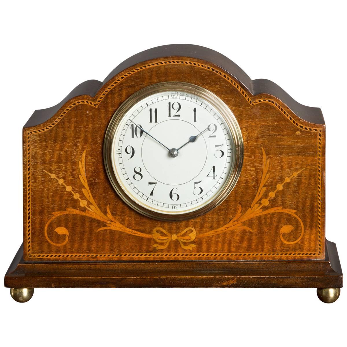 Edwardian Mahogany Mantel Clock For Sale