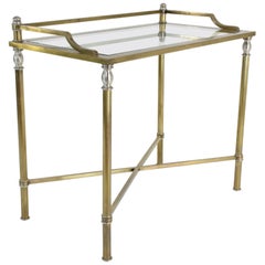 1970s French Brass and Glass Desk, Vanity or Console