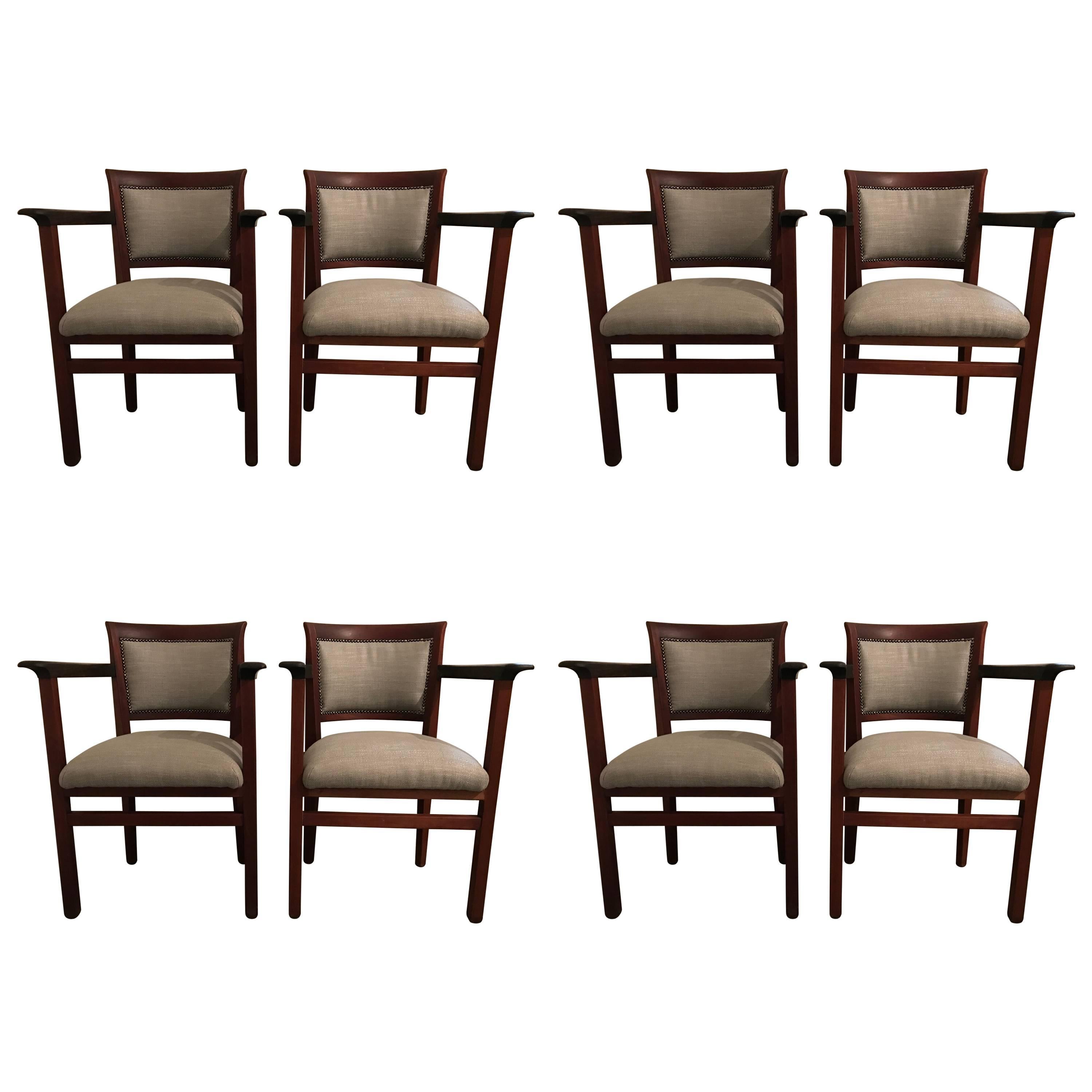 Dining Chairs, Amsterdam Art Deco, circa 1930 For Sale