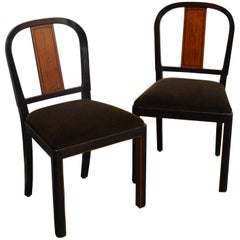 Pair of Carl Malmsten Swedish Grace Inlaid Side Chairs