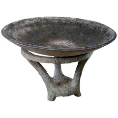 Mid-Century Modern Willy Guhl Saucer Planter on Concrete Faux Bois Stand 7