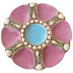 19th Century Majolica Pink Oyster Plate Minton