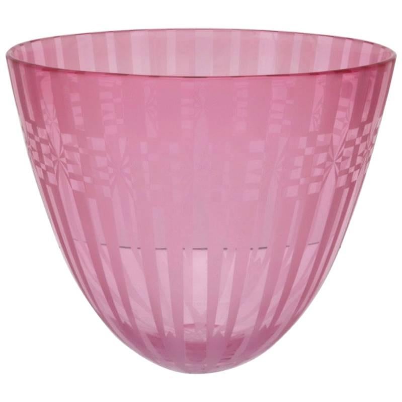 Glass Vase in Violet Coloration  For Sale