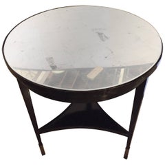 Ebonized Silver Gilt Mirror Top Centre or End Table