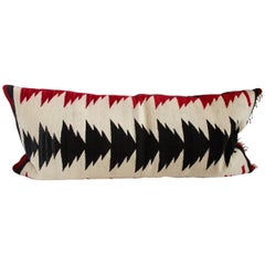 Amazing Black and Red Navajo Indian Weaving Bolster Pillow