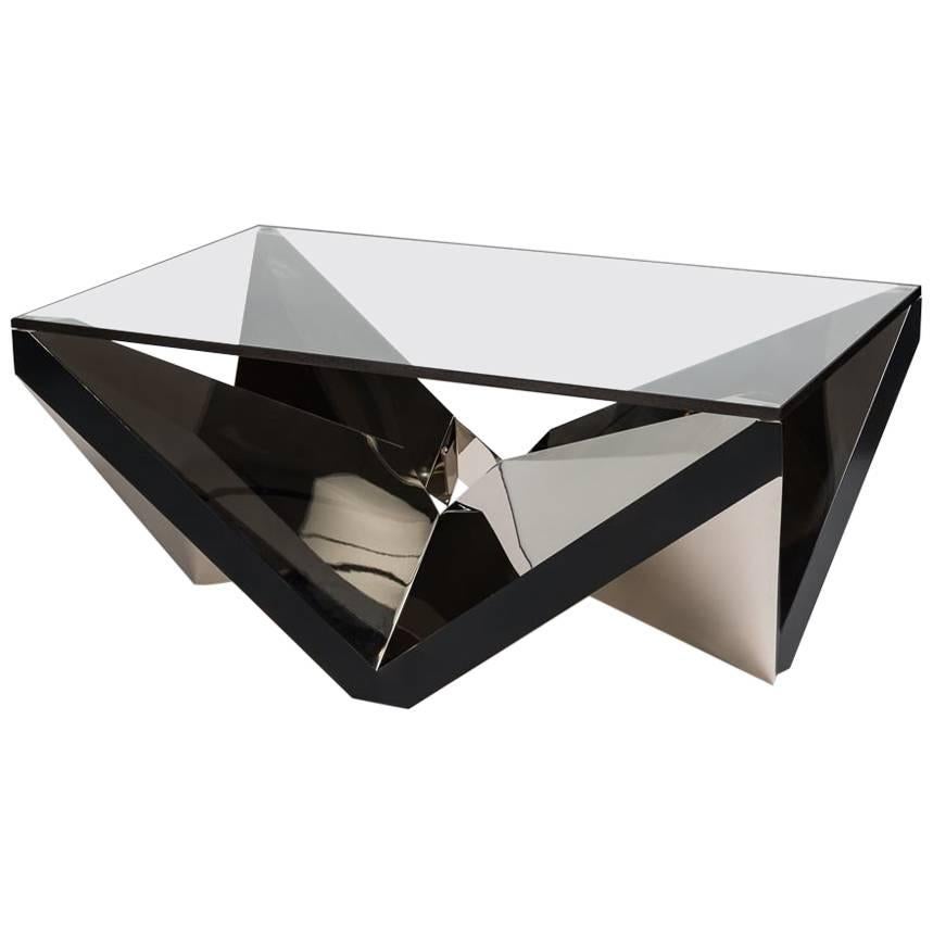 Juan & Paloma Garrido, Peak, Nickel-plate and Glass Coffee Table, Spain, 2017