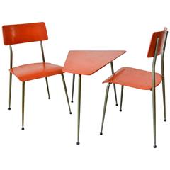 Retro French Child's Table and Chair Set, circa 1950