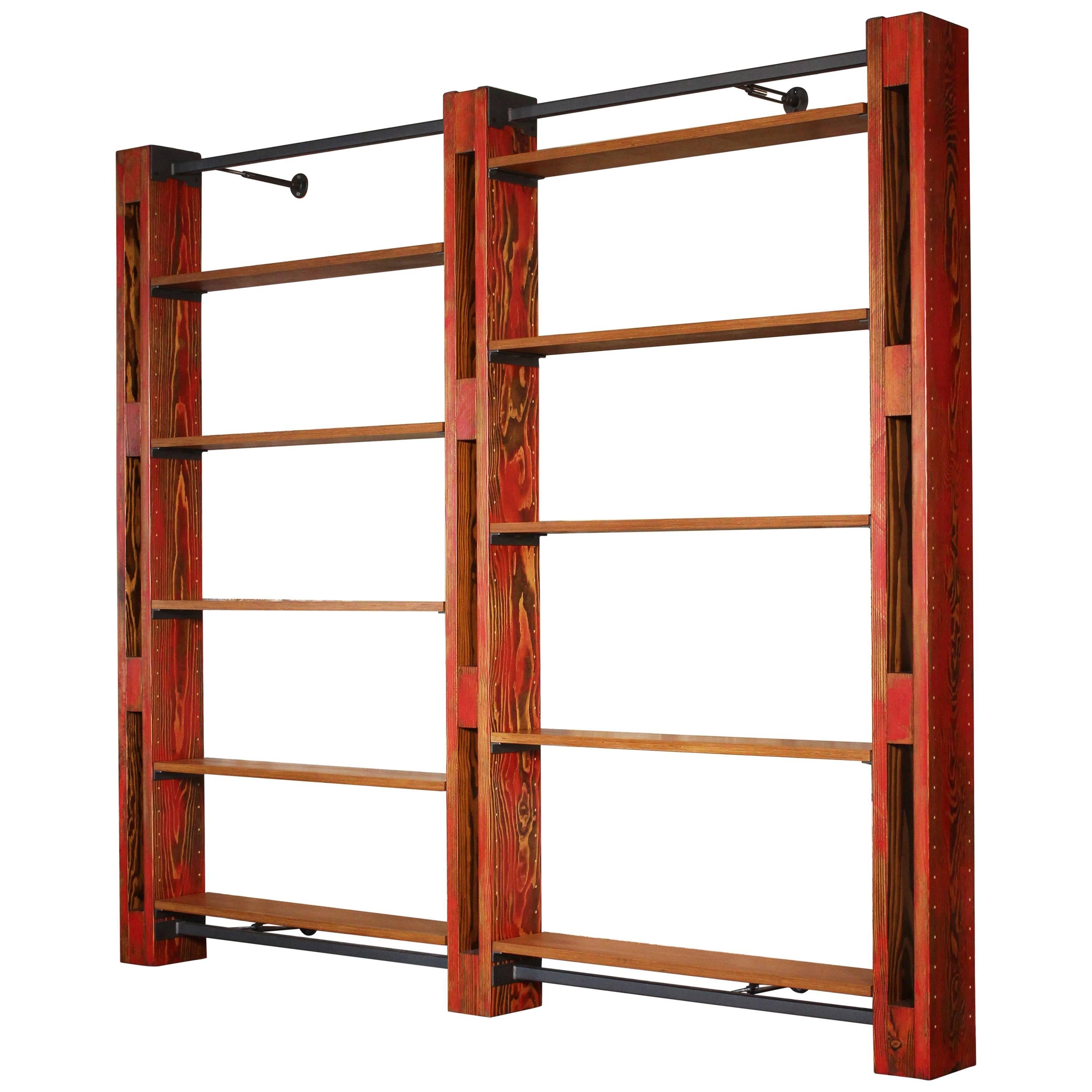 Shelving Storage Expandable Wall Unit Modular Custom Bookcase System For Sale
