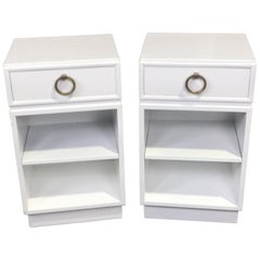 Pair of Robsjohn-Gibbings for Widdicomb, White Lacquered Nightstands 4