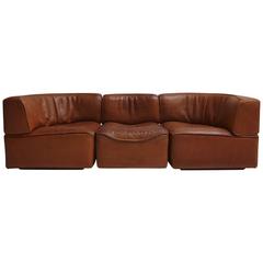 De Sede DS15 Saddle Leather Sofa in Cognac Color