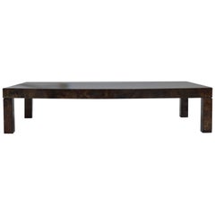Vintage Lacquered Goatskin Coffee Table, 20th Century, France 8