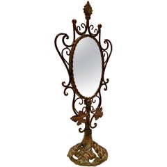 Antique Bronze Art Nouveau Vanity Mirror