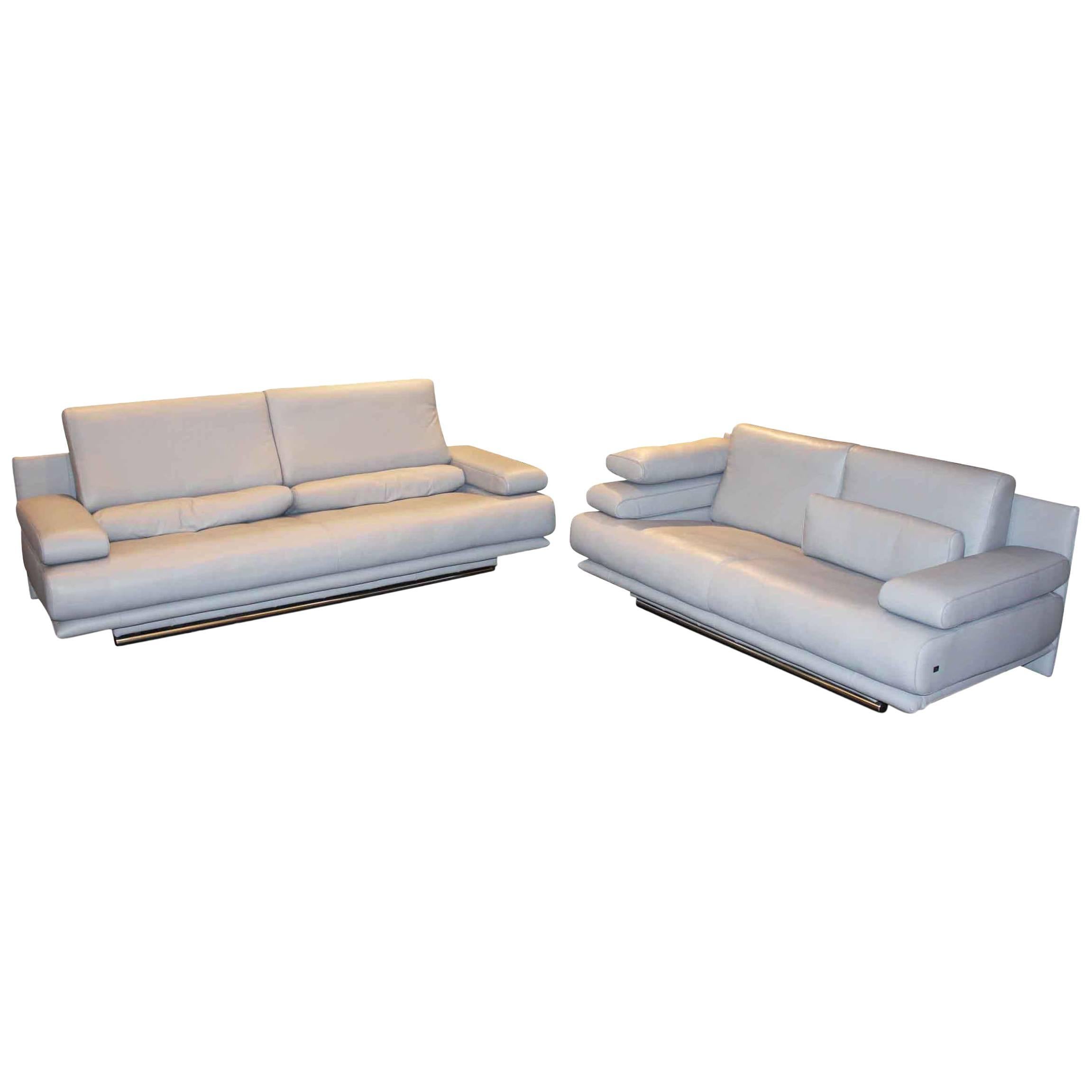 Rolf Benz Set of Two Sofas 6500 Leather Made in Germany For Sale