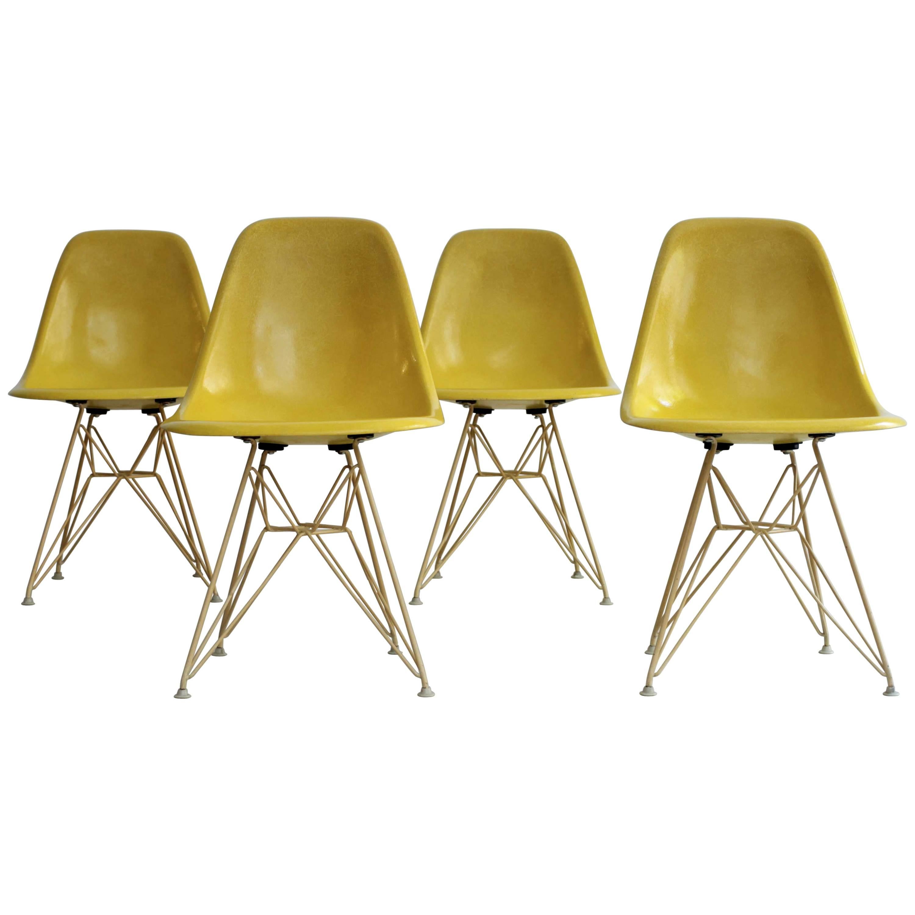 Set of Four DSR Chairs by Charles & Ray Eames, 1960 For Sale