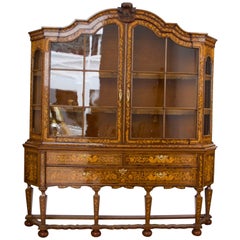 Great Dutch Marquetry Display Cabinet or Dresser, 1870 10