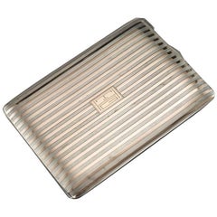 20th Century Cartier Art Deco 14-carat Gold & Silver Cigarette Case, circa 1920