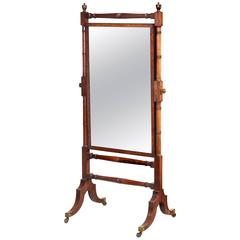 George III Period Mahogany Cheval Mirror on Finely Turned Supports 8