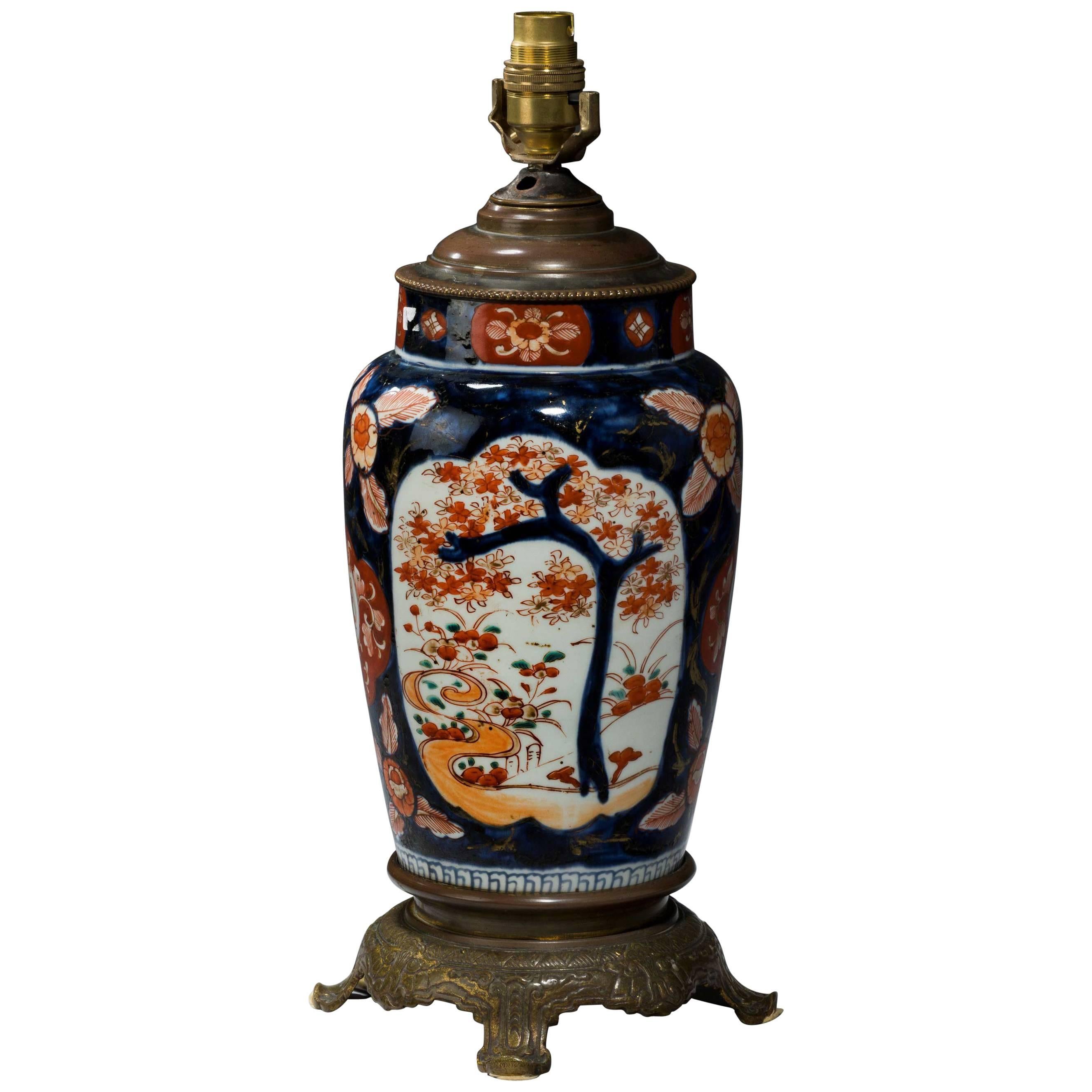 Single Japanese Imari Ovoid Lamp