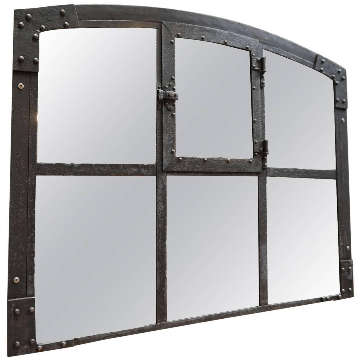 Riveted Iron Factory Window 1900 in Industrial Mirror