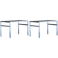 Rare Pair of Fabricius Kastholm Side Tables, Bo-Ex Denmark Slate Steel Black