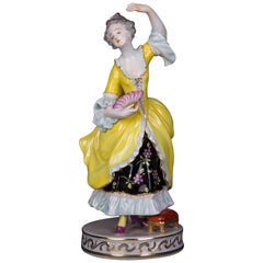 Beautiful Rare Dresden Rococo Figure as a Dancing Lady
