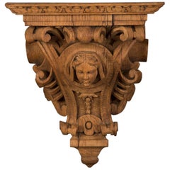 Antique French Henri ii Oak Bracket Sconce, circa 1870