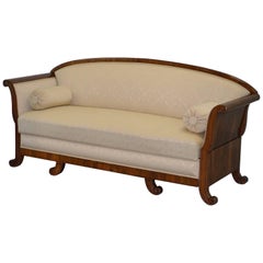 Very Rare Antique Swedish Rosewood Biedermeier Sofa with Sliding Base Drawer