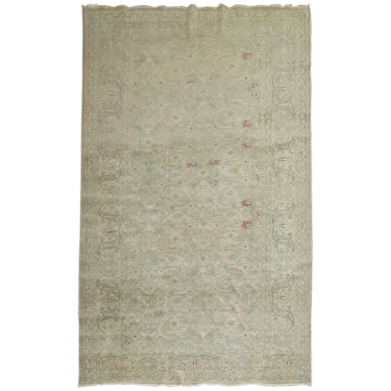 Green Vintage Turkish Carpet at 1stDibs