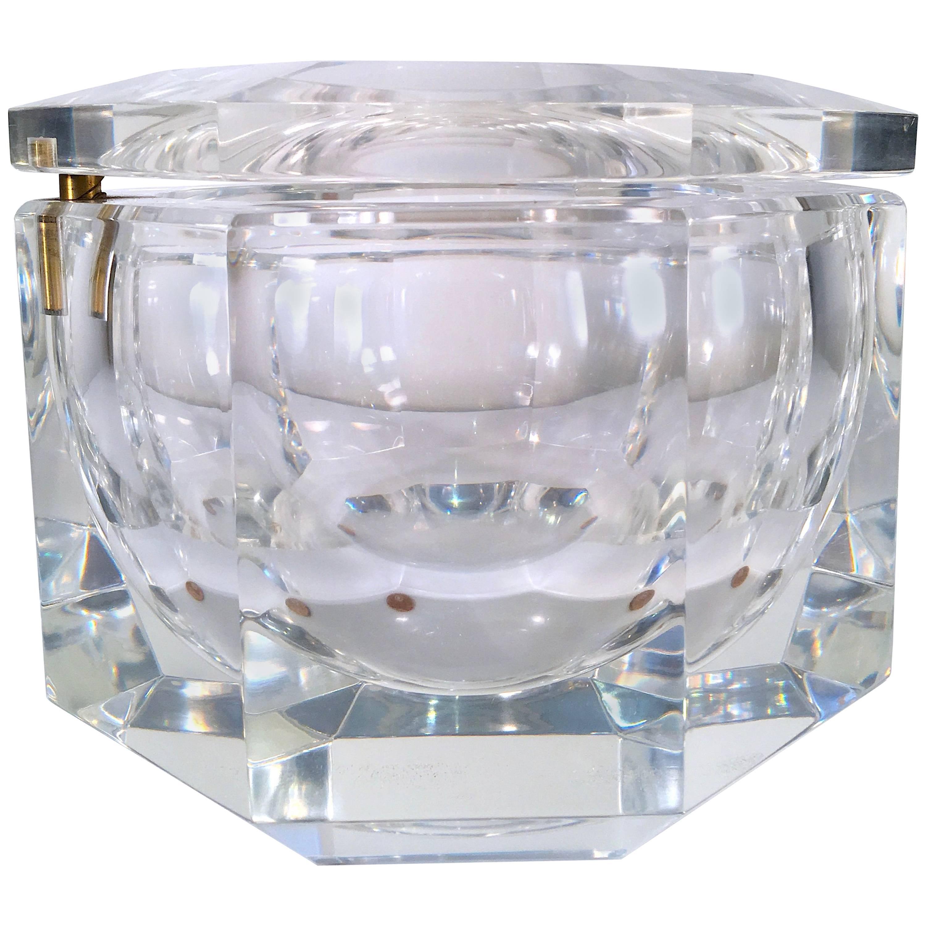 Italian Lucite Decorative Box or Ice Bucket in the Manner of Alessandro Albrizzi For Sale